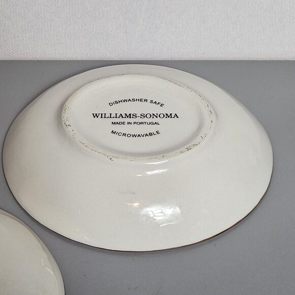 William Sonoma Tuscan Appetizer Plate Ceramic Portugal Oval Oil Dip Dish 5 inch - Picture 6 of 6